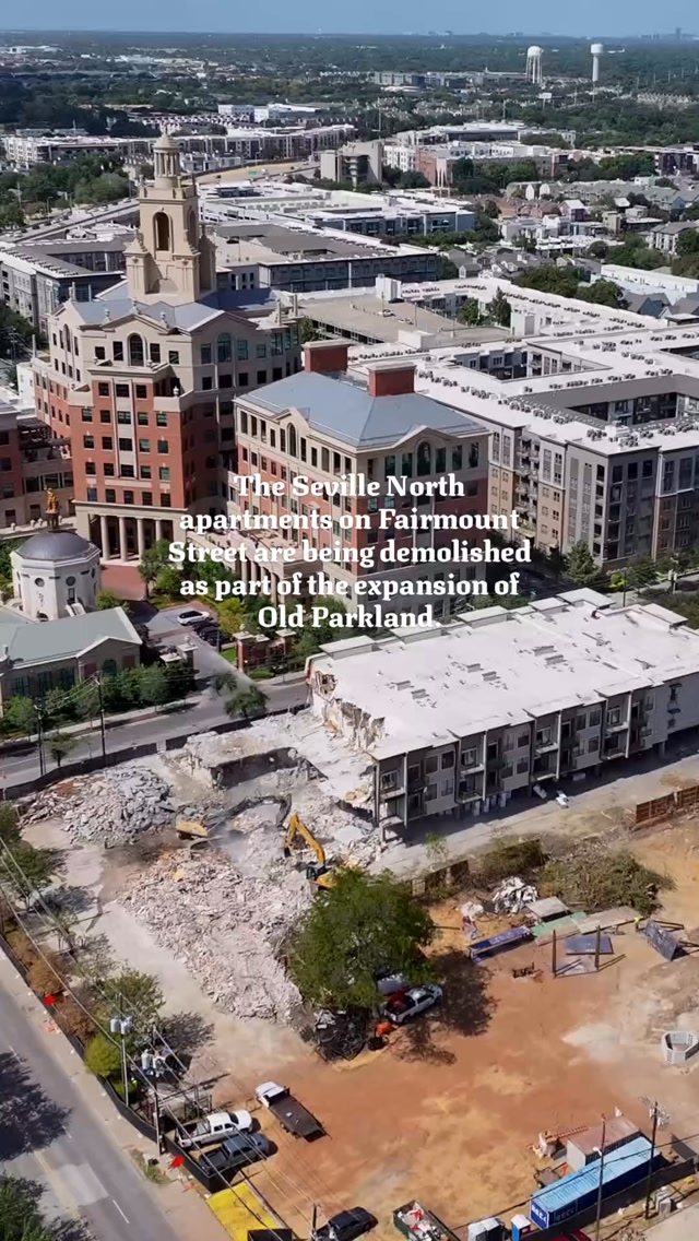 Demolition underway at the Seville North site beside the Old Parkland campus in Dallas